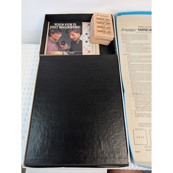 Vintage 1982 Scrabble Duplicate Crossword Game Selchow & Righter Complete - Picture 7 of 10